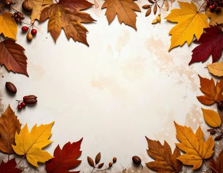 紅葉と木の実が映える余白付き背景素材 紅葉と木の実が映える余白付き背景素材の写真