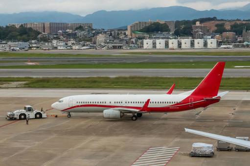 福岡空港の飛行機 飛行機,航空機,旅客機の写真素材
