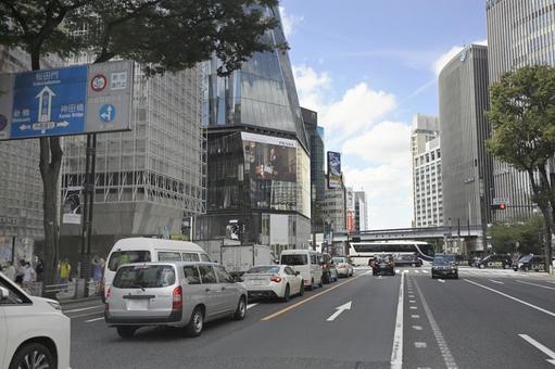 晴海通り 道路,晴海通り,銀座の写真素材
