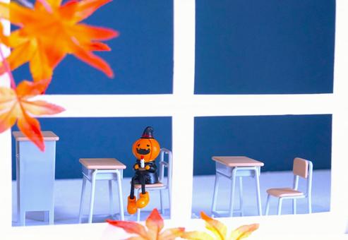教室のハロウィン⑨ 教室のハロウィン⑨ ハロウィン,教室,かぼちゃのお化けの写真素材