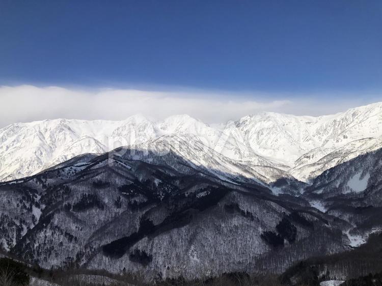 冬の北アルプス　白馬三山 冬,北アルプス,白馬三山の写真素材
