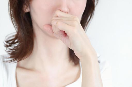 咳をする女性 咳をする,女性,咳の写真素材