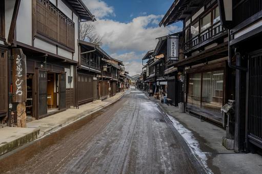 冬の奈良井宿 冬の奈良井宿 奈良井宿,街並み,建物の写真素材