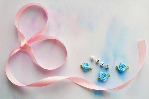 Heart ribbon and LOVE character background texture, JPG Heart ribbon and LOVE character background texture, JPG