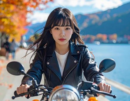 秋のツーリングの写真