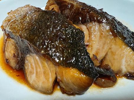 ブリの照り焼き アップ ブリの照り焼き アップの写真