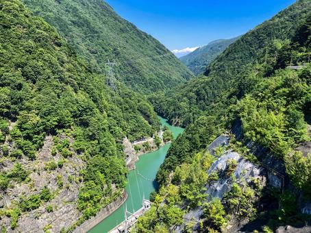 奈川渡ダムからの眺め 奈川渡ダムからの眺め 奈川渡ダム,ダム,梓湖の写真素材