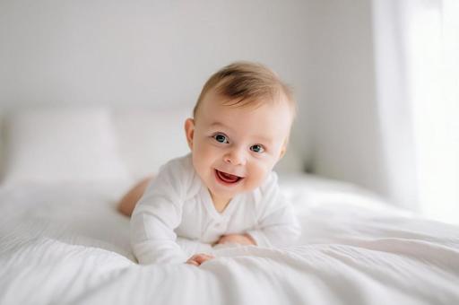 笑顔の赤ちゃん・ハイハイ・子育て・子供 笑顔の赤ちゃん・ハイハイ・子育て・子供の写真