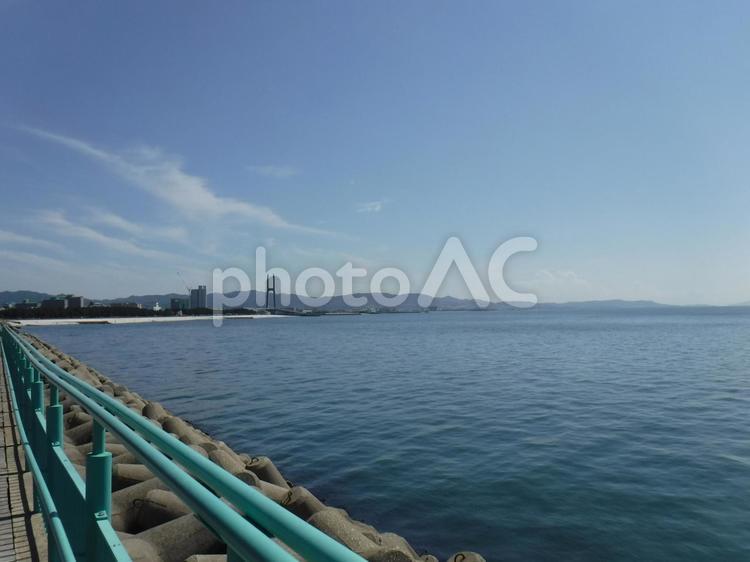 りんくう公園　海辺からの景色③ 海,空,屋外の写真素材