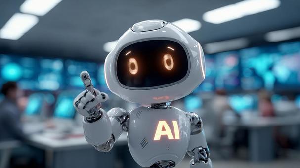 管制室で指示を出すヒューマノイドロボ 管制室で指示を出すヒューマノイドロボの写真
