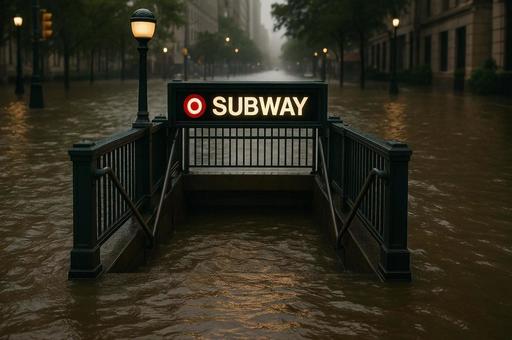 浸水する都市のSUBWAY 浸水する都市のSUBWAYの写真