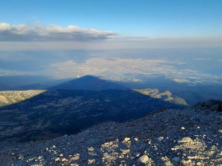 山頂と影 山頂と影 絶景,自然,山の写真素材