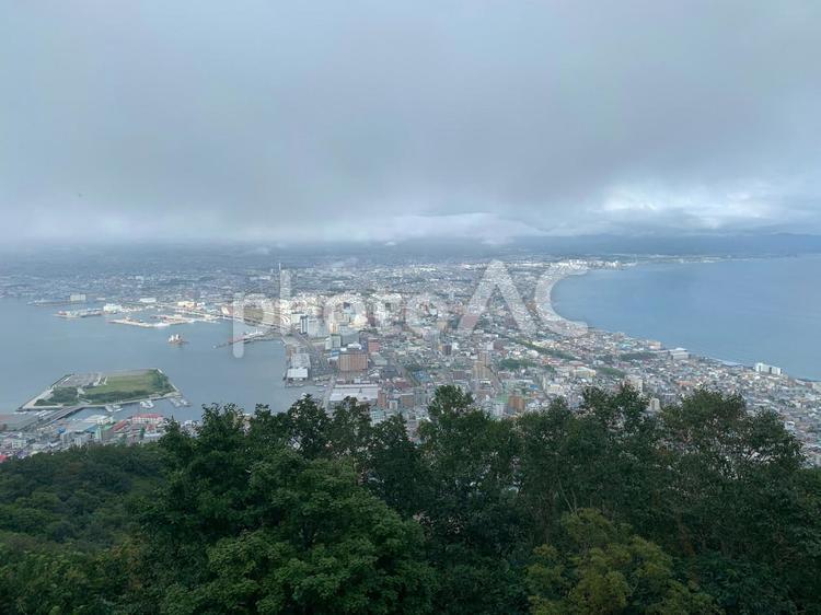 昼の函館山からの景色 100万ドル,絶景,函館の写真素材