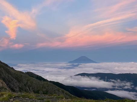 日暮の富士山 日暮の富士山の写真