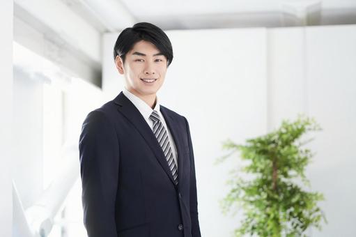 Japanese male businessman with a smile, geschäft, ein mann, ein geschäftsmann, JPG