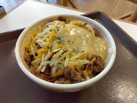 チーズ牛丼1 チーズ牛丼1 美味しい,牛丼,チーズの写真素材