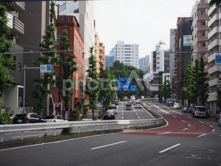 駒沢通り・新道坂（東京都・目黒区） 新道坂,駒沢通り,都号317号の写真素材