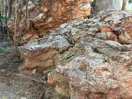岩肌の質感と地層模様 岩肌,岩石,地層の写真素材