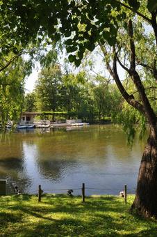 Photo, lake, sky, wood, 