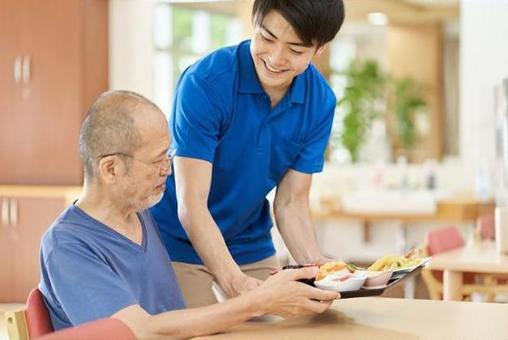 Caregiver serving the elderly Caregiver serving the elderly