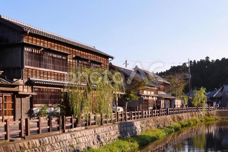 初秋　水郷の町　佐原の町並み 水郷,小江戸,町並みの写真素材