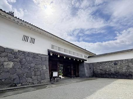 山形城跡6_二ノ丸東大手門 山形城,大手門,門の写真素材