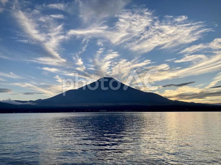 富士山と夕焼け 富士山,夕焼け,山の写真素材
