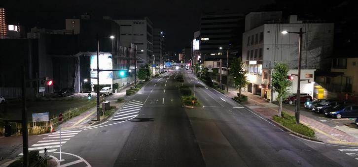 郡山市 道路 夜景 郡山市 道路 夜景の写真