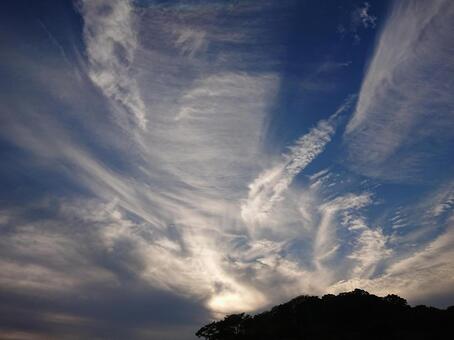 The sky at dusk, cloud, sky, autumn sky, JPG