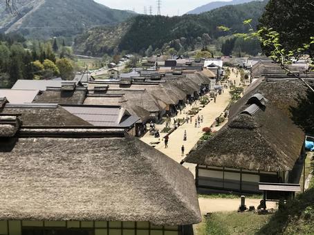 Photo, ouchi inn, an old private house, thatched roof, 