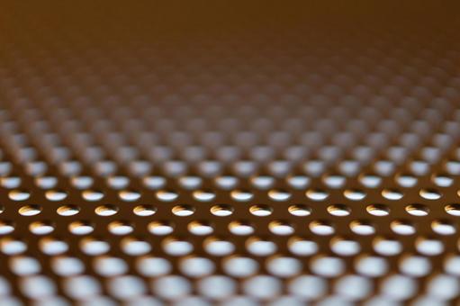 ゴールドの金属メッシュ 背景,パンチングメタル,金属の写真素材