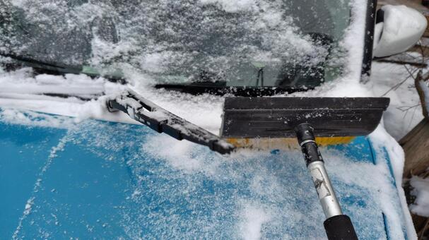 車の雪 雪,車,雪かきの写真素材