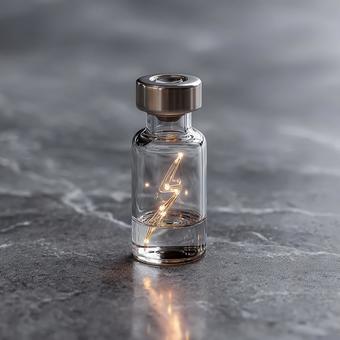 光る雷のオブジェの写真