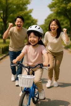 初めて補助輪無しで、自転車に乗れた 初めて補助輪無しで、自転車に乗れたの写真