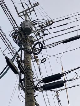 電柱電線7183 電柱電線7183の写真