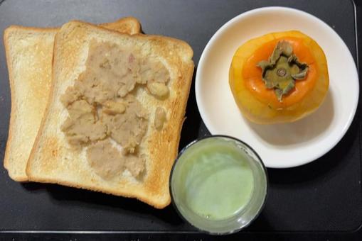 落花生のペーストとココナッツのトースト 昼食,自家栽培,落花生ペーストの写真素材