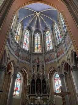 聖ペトロ・聖パウロ副司教座聖堂 教会,ステンドグラス,ヨーロッパの写真素材