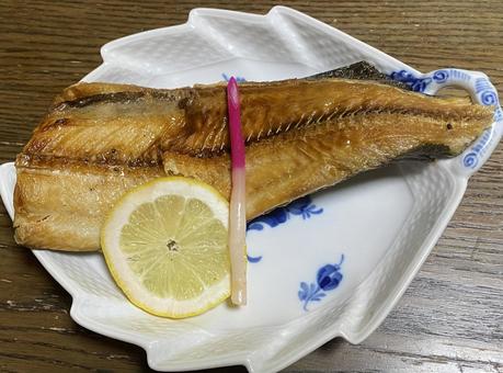 ほっけ焼き　焼き魚　レモン 焼き魚,ほっけ,ほっけ塩焼きの写真素材