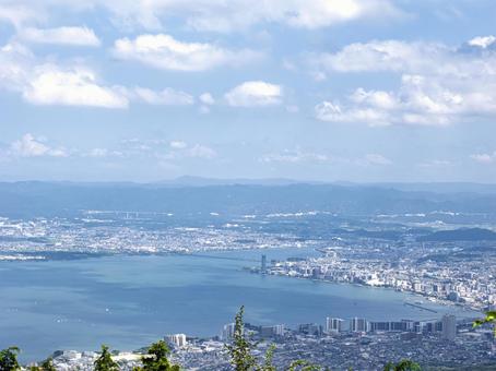 比叡山から望む琵琶湖の絶景パノラマビュー 比叡山から望む琵琶湖の絶景パノラマビュー 比叡山,琵琶湖,滋賀の写真素材