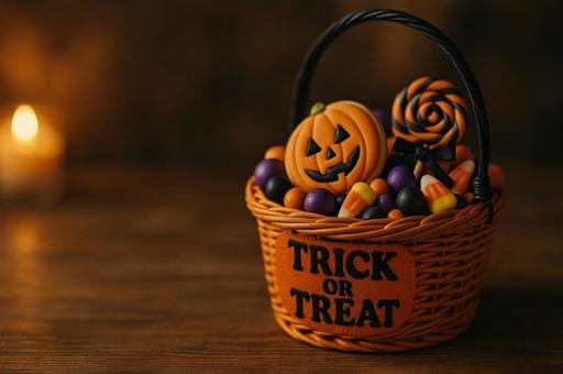 ハロウィンのお菓子バスケットの写真