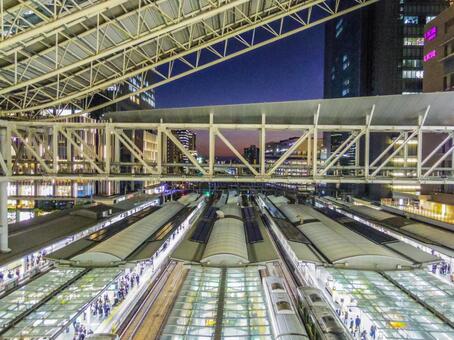 【大阪府】大阪市・大阪駅 大阪駅,夜景,夜の写真素材