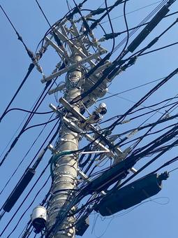 電柱電線7255 電柱電線7255の写真