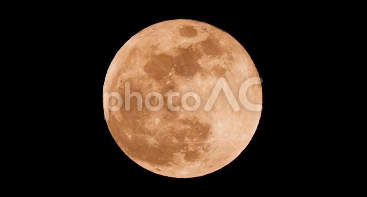 ３月の満月（Worm Moon） 月,満月,お月さんの写真素材
