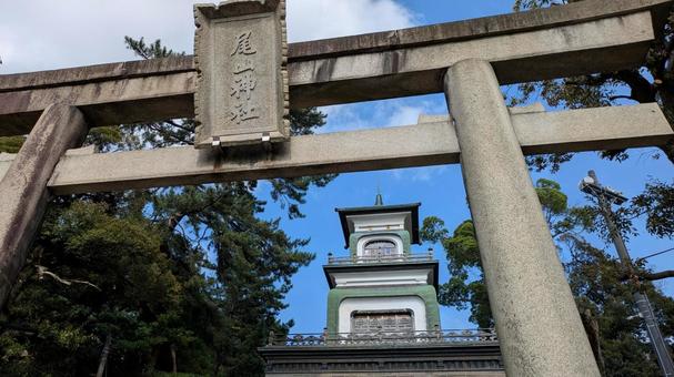 金沢の尾山神社の鳥居 金沢の尾山神社の鳥居 金沢,石川,北陸新幹線の写真素材