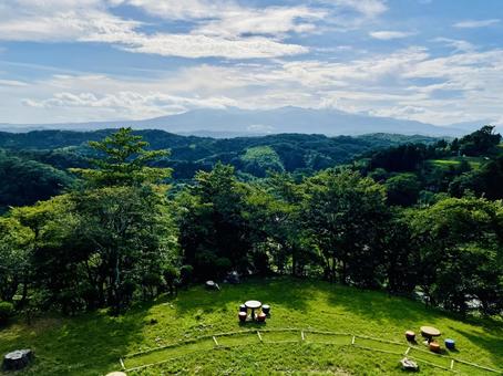 夏の二本松市安達太良山 安達太良山,安達太良連峰,鉄山の写真素材