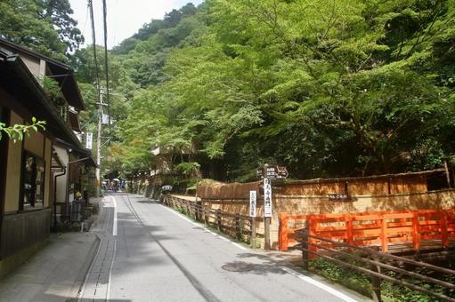 鞍馬寺西門前の貴船の風景、京都府京都市 鞍馬寺西門前の貴船の風景、京都府京都市の写真