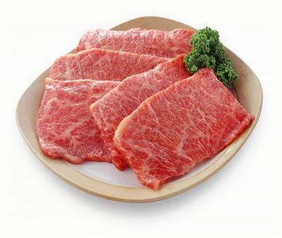 焼き肉用牛肉 皿盛り 焼き肉用牛肉 皿盛り 焼き肉用,牛肉,ロースの写真素材