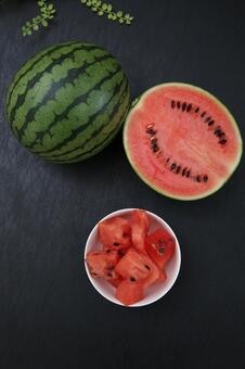 カットすいか スイカ,カットすいか,果物の写真素材