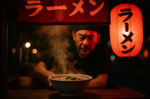 屋台のラーメン 屋台のラーメンの写真