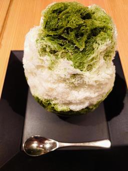 Photo, matcha, shaved ice, fluffy, 